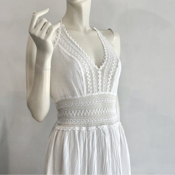 Seaspice Bohemian Peruvian Cotton Halter Dress - Picture 12 of 15